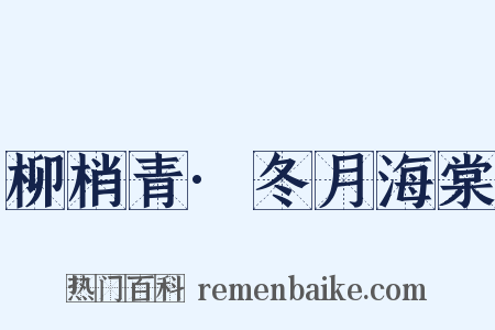 柳梢青·冬月海棠是什么意思的图片